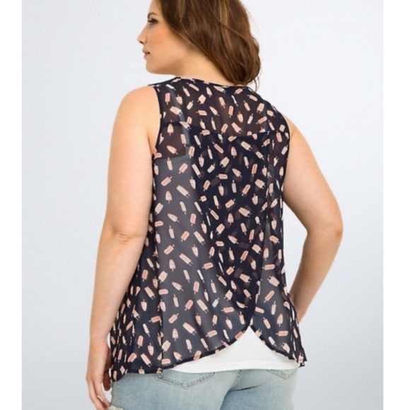 Torrid Chiffon Popsicle Print Tulip Back Tank Size 1X - Picture 2 of 10